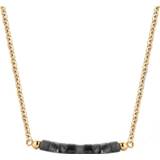 👉 Halsketting goudkleurig zwart One Size no color CO88 Collection Serenity 8CN 26105 Stalen Collier met Beads - Agaat 5 mm Lengte 40 + cm / 8719956248849