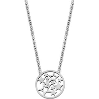 👉 Halsketting zilverkleurig One Size no color CO88 Collection Inspirational 8CN 26112 Stalen Collier met Hanger - Sterren 15 mm Lengte 40 + 5 cm 8719956249037