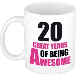 👉 Beker wit blauw keramiek multikleur 20 Great Years Of Being Awesome Mok En - Cadeau / 20e Verjaardag Jaar 8720276881890