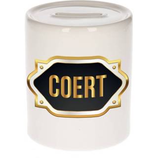 👉 Spaarpot gouden keramiek multikleur Naam Cadeau Jorrit Met Embleem - Spaarpotten 8720276923910