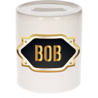 👉 Spaarpot gouden keramiek multikleur Naam Cadeau Bob Met Embleem - Spaarpotten 8720276922227