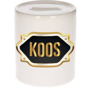 👉 Spaarpot gouden keramiek multikleur Naam Cadeau Koos Met Embleem - Spaarpotten 8720276924115