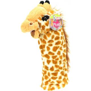 👉 Pluche dier kinderen dieren handpop giraffe 40 cm