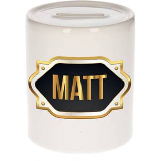 👉 Spaarpot gouden keramiek multikleur Naam Cadeau Matt Met Embleem - Spaarpotten 8720276924559