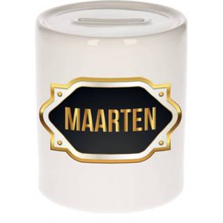 👉 Spaarpot gouden keramiek multikleur Naam Cadeau Silvan Met Embleem - Spaarpotten 8720276925884