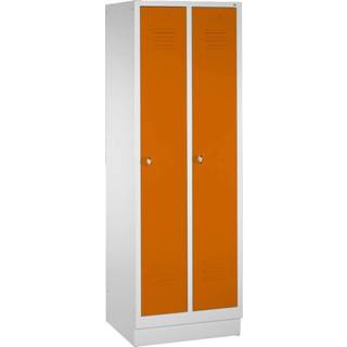 👉 Geel oranje unisize C+P Garderobekast/locker, Geel-oranje (RAL 2000), 180x61x50 cm/ 2 vakken