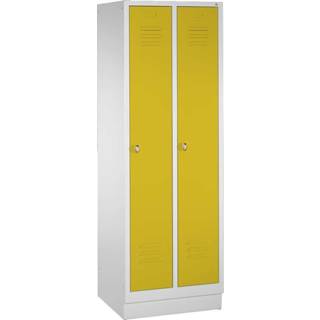 👉 Geel unisize C+P Garderobekast/locker, Fel (RDS 080 80 60), 180x61x50 cm/ 2 vakken