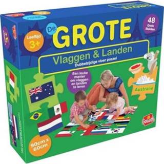 👉 Vlag Giant Floor Puzzle - Landen & Vlaggen (48 Stukjes) 8720077192706