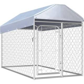 👉 Hondenkennel VidaXL voor buiten met dak 200x100x125cm 8718475737728