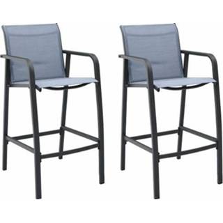 👉 Grijs VidaXL tuinbarstoelen 2 st textileen 8719883798417