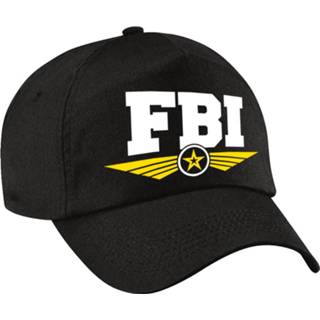 👉 Baseball cap zwart polyester kinderen Fbi Agent Tekst Pet / Voor - Verkleedhoofddeksels 8720276386562