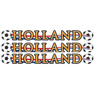 👉 3x Holland Voetbal Slinger/ Bannier Karton 115x12 Cm - Oranje Versiering Raam - Feestslingers