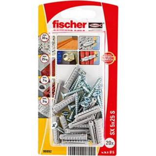 👉 Nylon plug Fischer SX 5x25mm S + schroef 20st. 4006209908921