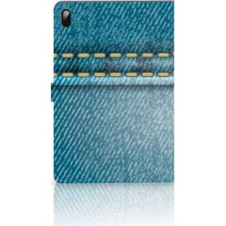 👉 Tablethoes Samsung Galaxy Tab S7 FE Tablet Hoes met standaard Jeans 8720632991867