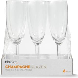 👉 Champagneglas transparant Blokker Champagneglazen - 16 Cl Set Van 6 8718827133116