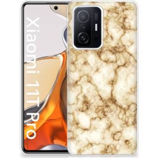 👉 Siliconen hoesje marmer goud Xiaomi 11T | Pro TPU 8720632468314