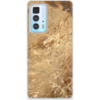 👉 Siliconen hoesje marmer Motorola Edge 20 Pro TPU Creme 8720632733337