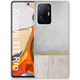 👉 Bumper hoesje Xiaomi 11T | Pro Wood Concrete 8720632482556
