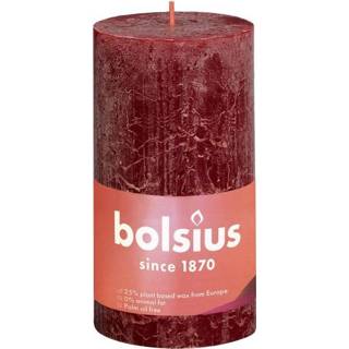 👉 Kaars rood Bolsius 130X68mm Donker Rustiek 8717847142962