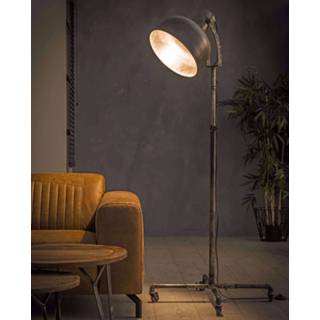 👉 Vloerlamp zilver metaal dustrieel netstroom instelbaar Yels Rapide 145 cm Oud