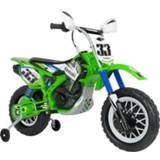 👉 Accuvoertuig groen kunststof jongens Injusa motorfiets Cross Kawasaki 12 V 115 cm 8410964068350