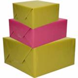 👉 Kaftpapier paars groen 6x stuks rollen Kraft inpak/kaftpapier donkerpaars/groen 200 x 70 cm