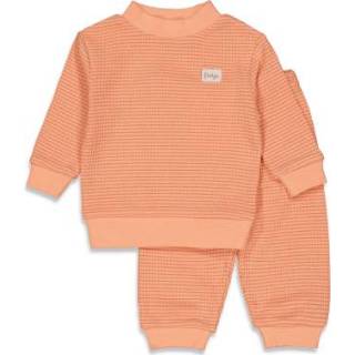 👉 Pyjama katoen mix babymode meisjes oranje Feetje 2-delig Zalm Glitter 8718751572944