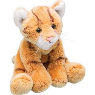👉 Knuffel oranje pluche kinderen dieren Orange Tabby kat/poes 13 cm