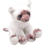 👉 Knuffel pluche kinderen dieren Siamese kat/poes 13 cm