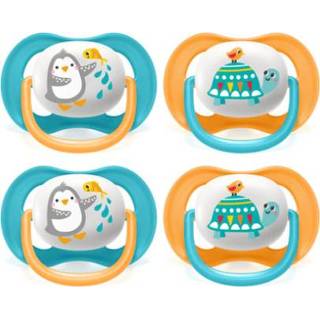 👉 Speen silicoon jongens blauw Philips Avent Fopspeen ultra air SCF080/07 Collection Animals 6-18m Jongen Pinguïn/Schildpad in een dubbelpak