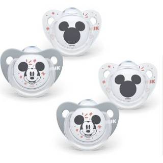 👉 Speen silicoon jongens grijs NUK Fopspeen Trendline Disney Mickey 0-6 maanden, 4 stuks