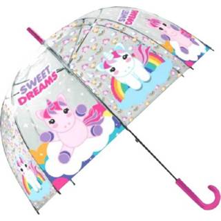👉 Paraplu polyester kinderen geen taal rond transparant meisjes personage Sweet Dreams eenhoorn 71,5 cm 8435507828581