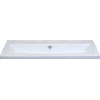 👉 Wastafel keramiek wit glans NewWave Djazz keramisch 101x45,5x4cm zkrg 10201040 8715891030907