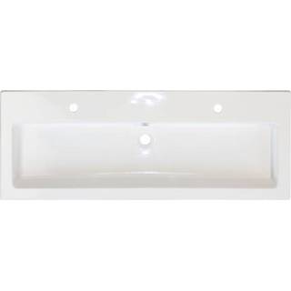 👉 Wastafel wit glans keramiek NewWave Djazz keramisch 121x45,5x4cm enkel 2krg 10201062 8715891030969