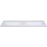 👉 Wastafel wit kunststeen mat NewWave Thin 140,5x2x45,5cm dubbel 2krg 10411041 8715891803716