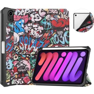 👉 Folio case meerkleurig FONU iPad Mini 6 (2021) - 8.3 inch Pencilhouder Graffiti 8720598436013