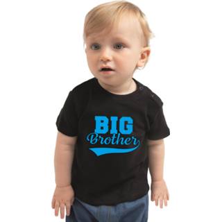 👉 Shirt zwart katoen kinderen peuters jongens Big brother cadeau t-shirt /