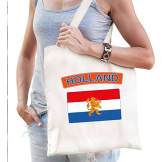 👉 Katoenen tas wit katoen volwassenen tasje Holland / Nederland supporter