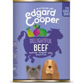 👉 Edgard&Cooper Blik Beef Adult - Hondenvoer - Rund Rode Biet Broccoli 400 g Graanvrij