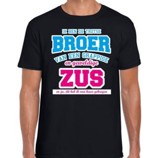 👉 Shirt katoen mannen zwart Ik ben de trotse broer cadeau t-shirt voor heren