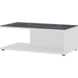 👉 Salontafel California 109 cm breed in wit met marmer