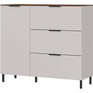 👉 Commode cashmere spaanplaat Kasjmier Commode/opbergkast California 98 cm hoog in met walnoot