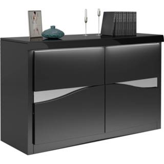 👉 Dressoir zwart spaanplaat Spirit 136 cm breed in hoogglans