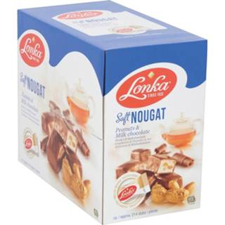 👉 Melkchocolade stuks drank chocolade Lonka Nougat, per stuk verpakt, 12g, doos van 214 stuks, pinda 8710486120476