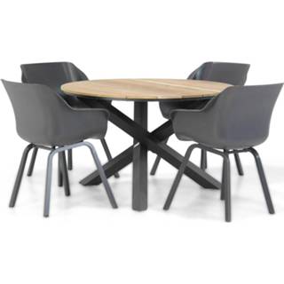 👉 Tuinset kunststof dining sets grijs-antraciet xerix Hartman Sophie element/Fabriano 120 cm rond 5-delig 7434221919958