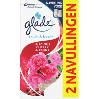 Luchtverfrisser active 12x Glade Touch&Fresh Navul Duo Cherry&Peony 3x10 ml 5000204077766