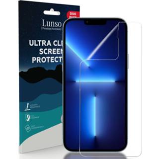 👉 Beschermfolie wit Lunso - Duo Pack (2 stuks) Full Cover Screen Protector iPhone 13 Pro Max 8720572145122