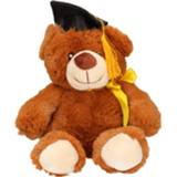 Knuffel beer pluche active volwassenen bruin Geslaagd thema cadeau 20 cm