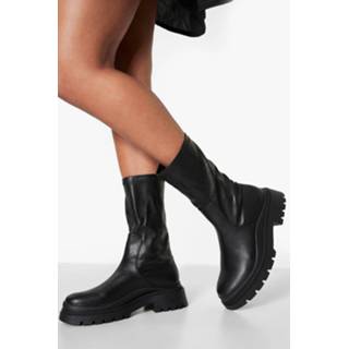 👉 Pu Soklaarzen Met Dikke Zolen, Black