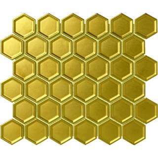 👉 Mozaiektegel goud Mozaiek Tegel Barcelona 26x30 cm Hexagon Matt Metalic Gold The Mosaic Factory